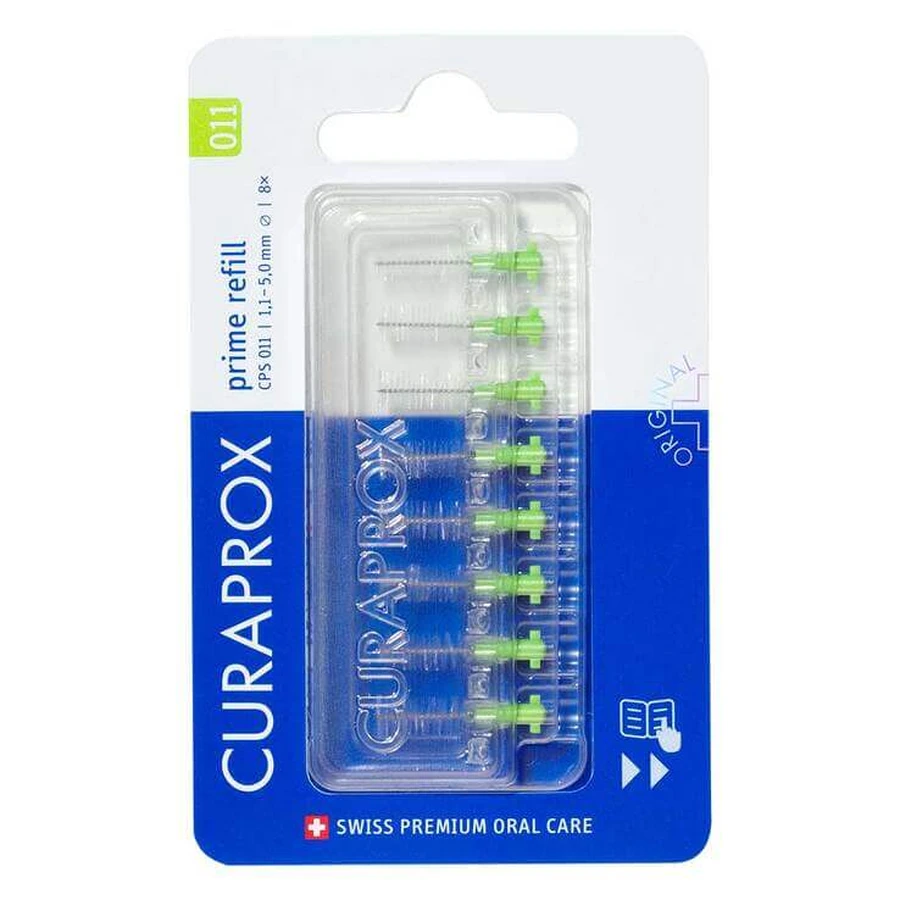 Curaprox CPS 011 prime interdentale borsteltjes, navulling, 2 x 8-pack