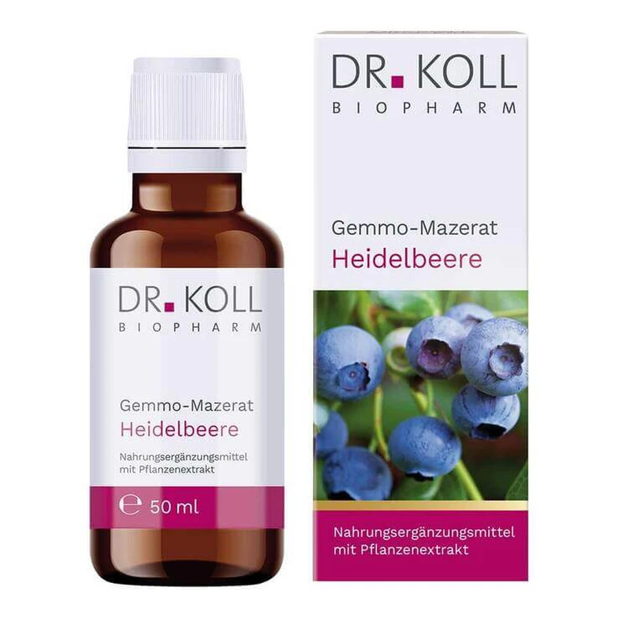 Dr. Koll Blauwe Bosbes Gemmo-Maceraat (Vaccinium Myrtillus) Druppels, 50 ml