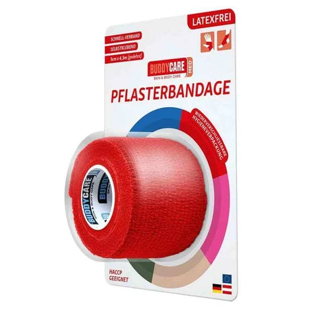 Latex-Free Buddycare Med Red Adhesive Bandage, 1 pc. (as available)
