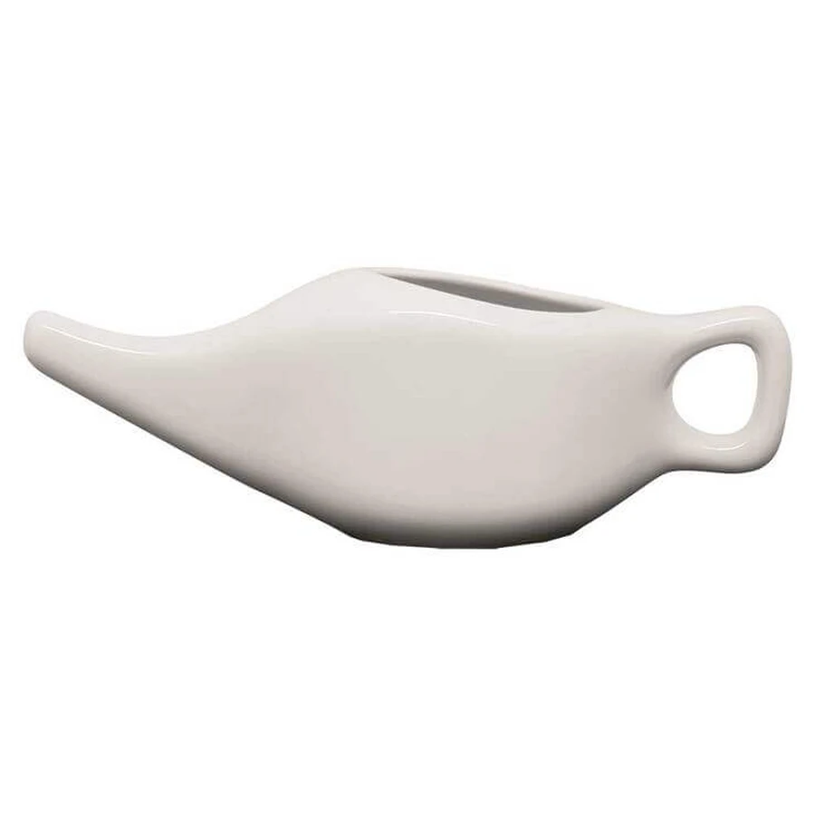Nasal Rinse Pot, Neti Pot, White Porcelain, 1 pc. (as is)