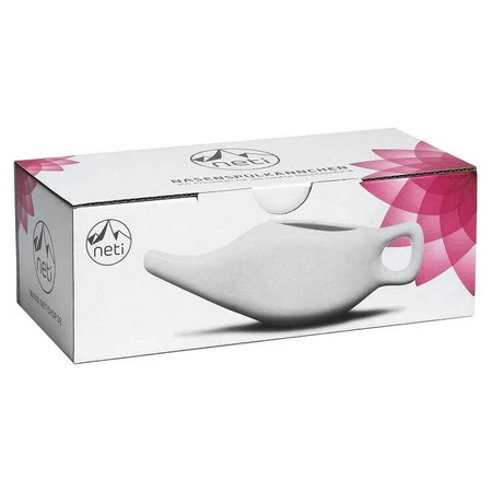 Nasal Rinse Pot, Neti Pot, White Porcelain, 1 pc. (as is)