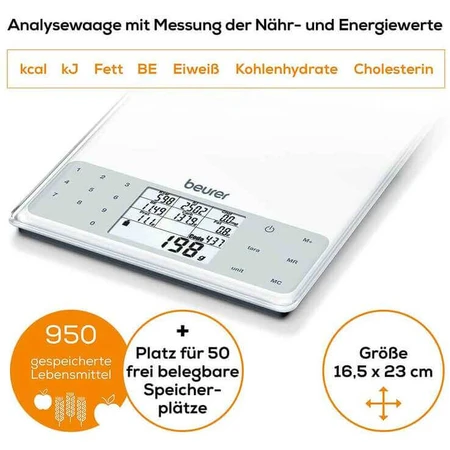 Beurer DS61 voedingsanalyseweegschaal, 1 stuk, in de staat waarin deze zich bevindt