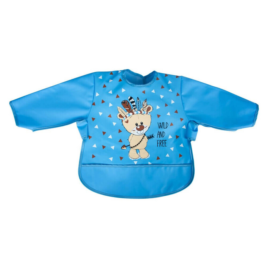 Boutique Bavoir imperméable à manches longues, 53-66, ours, bleu, SeviBebe Bavoir imperméable à manches longues, 53-66, ours, bleu, SeviBebe