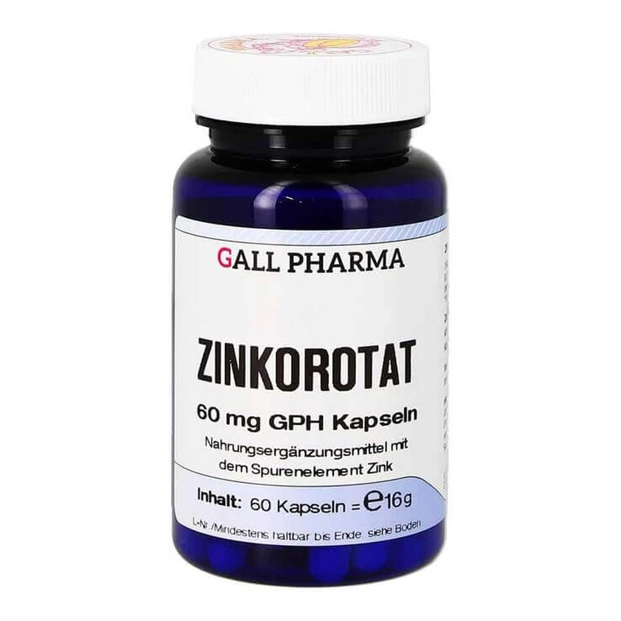 Zinc Orotate 60 mg GPH Capsules, 120 Capsules