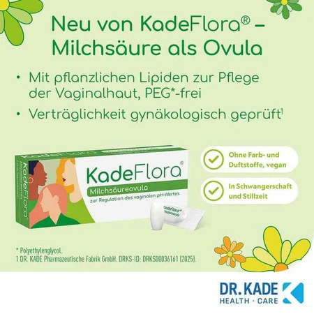 Óvulos de ácido láctico Kadeflora, 14 supositorios vaginales