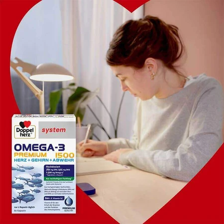 Doppelherz Omega-3 Premium 1500 System, 3 boîtes de 120 gélules