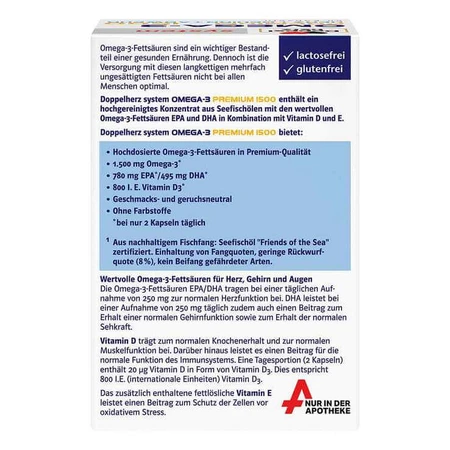 Doppelherz Omega-3 Premium 1500 System, 3 boîtes de 120 gélules