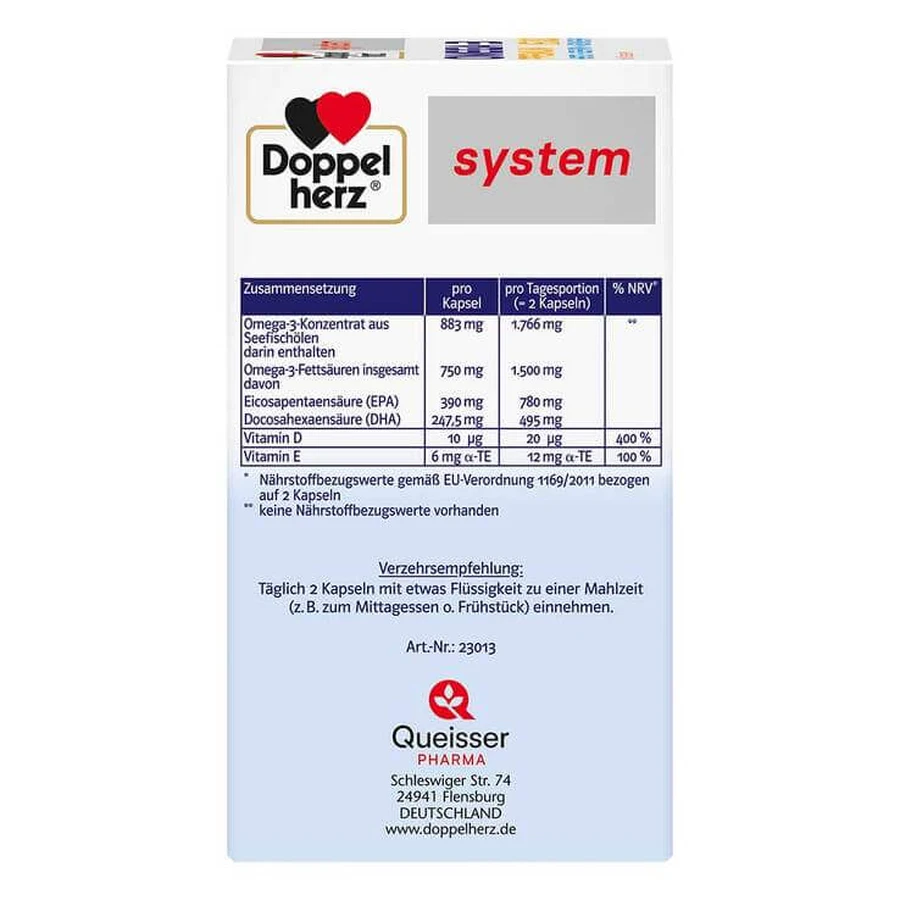 Doppelherz Omega-3 Premium 1500 System, 3 boîtes de 120 gélules