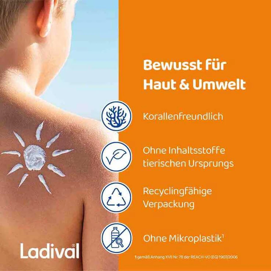 Lotion Ladival pour peaux sensibles des enfants SPF 50+, lot de 2 flacons de 200 ml