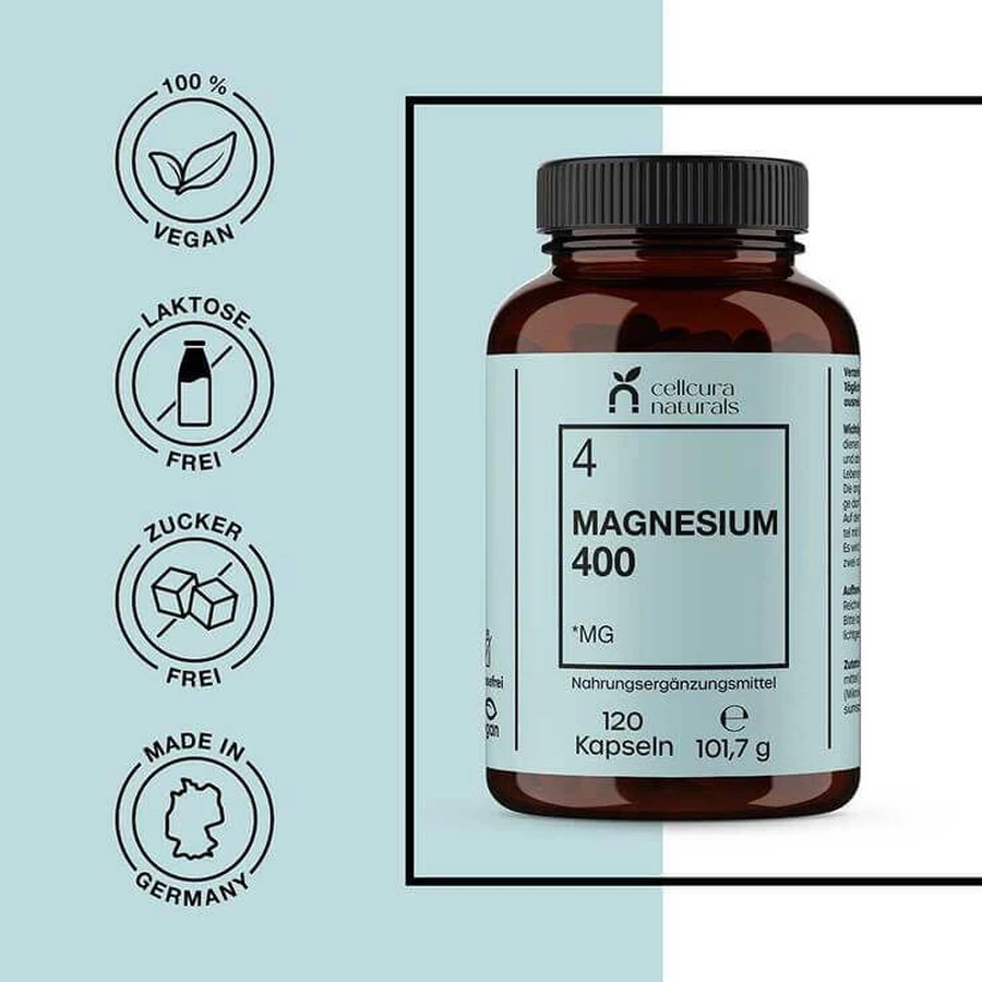 Magnésium 400 gélules, 120 gélules