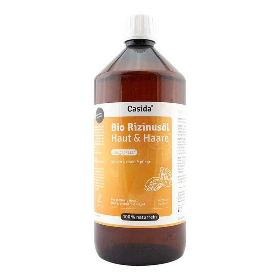 Biologische, koudgeperste ricinusolie, 1000 ml