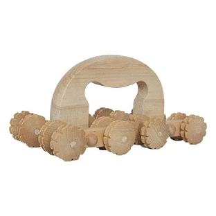 Rouleau de massage en bois avec poignée + 8 axes, 1 pièce (tel quel)