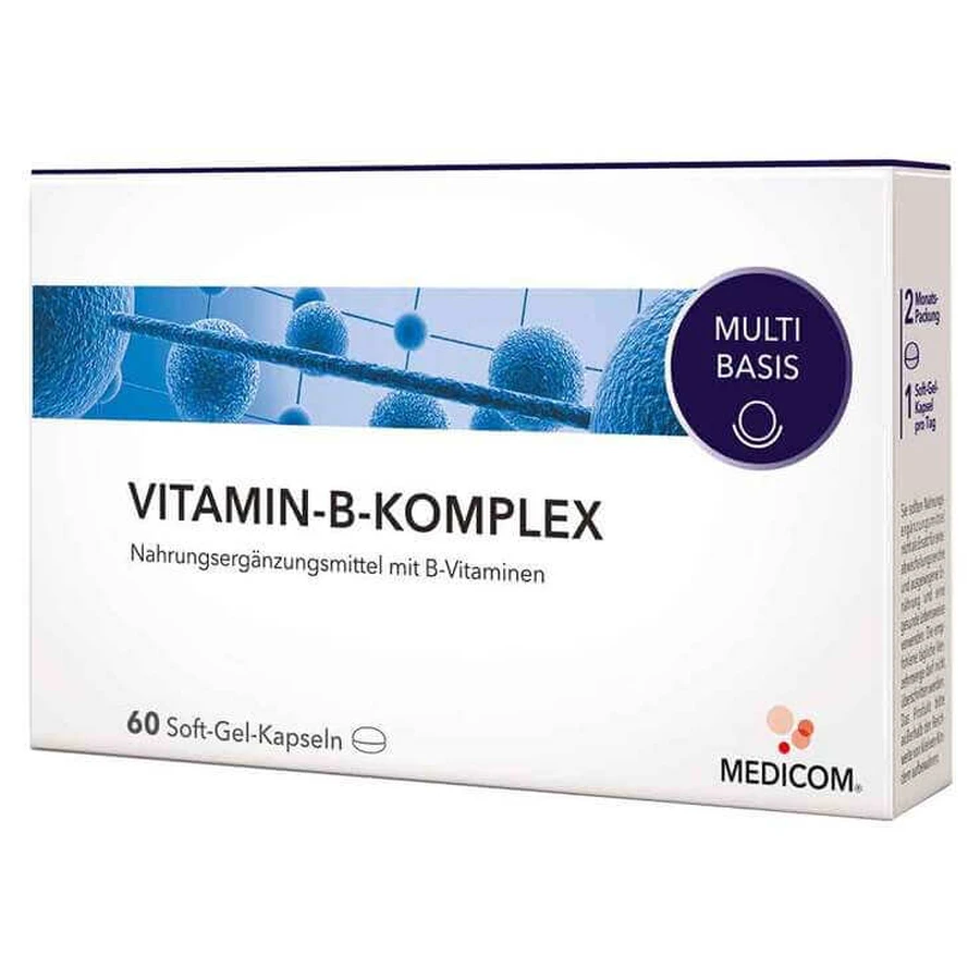 Cápsulas blandas de complejo vitamínico B, 2 x 60 cápsulas blandas