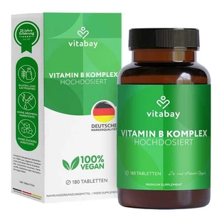 Vitamin B Complex (Biotin, B6, B5, B1, and B12) Vegan Tablets, 180 Tablets