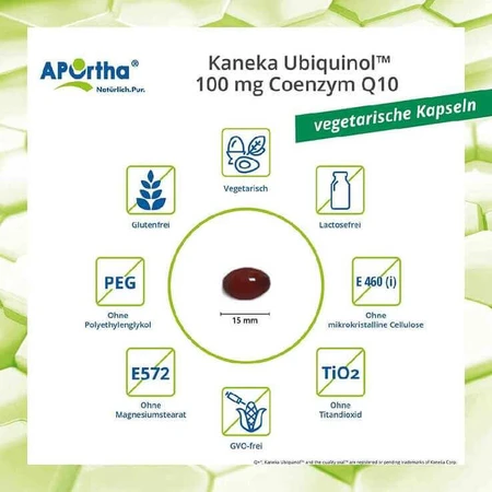 Aportha Kaneka Ubiquinol 100 mg Co-enzym Q10 Vegetarische capsules, 60 capsules
