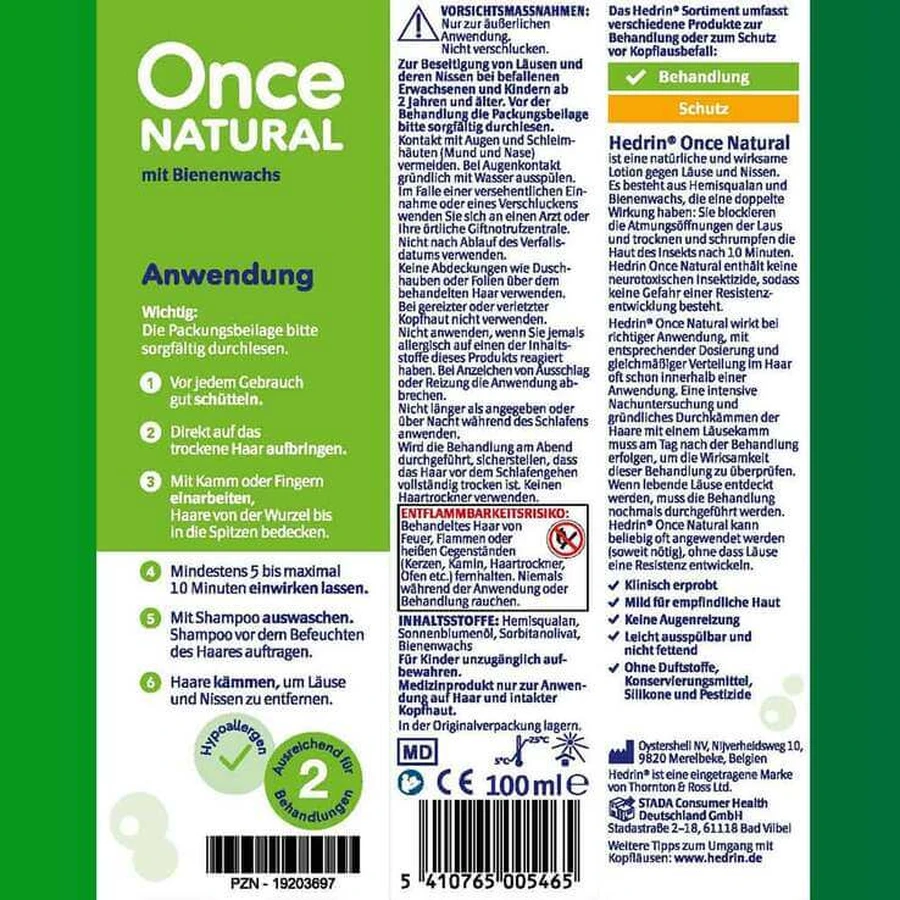 Hedrin Once Natural, 100 ml Liquidum