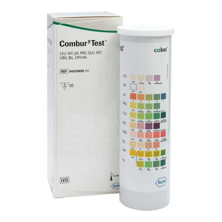 Combur 9 Test Test Strips, 50-pack of test strips