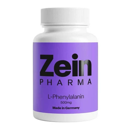 L-fenylalanine 500 mg, plantaardige HPMC-capsules van Zein Pharma, 90 capsules