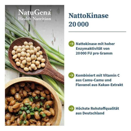 Nattokinase 20 000 + vitamine C, gélules végétaliennes, 120 gélules