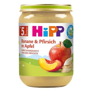 Hipp Fruit: Banaan / Perzik / Appel, 190 g, ongezoet