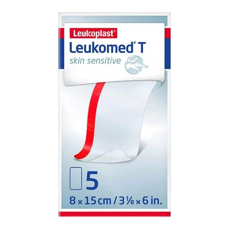 Leukomed® T Skin Sensitive 8 x 15 cm, verpakking met 5 pleisters
