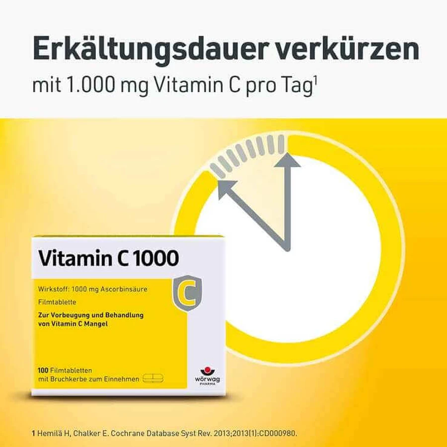 Vitamin C 1000 mg Tablets, 20 Film-Coated Tablets