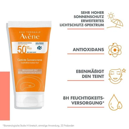 Avene Tinted Sunscreen SPF 50+, 2 x 50 ml cream