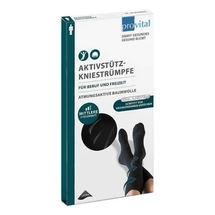Provital Active Support Knee-High Socks for Men, Size 39–42, Black, 2 pairs, while supplies last