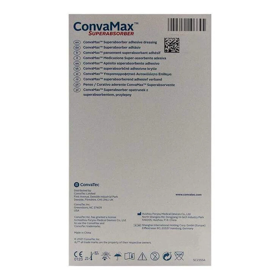 Convamax Superabsorbent Adhesive Dressing, 7.5 x 7.5 cm, Pack of 10