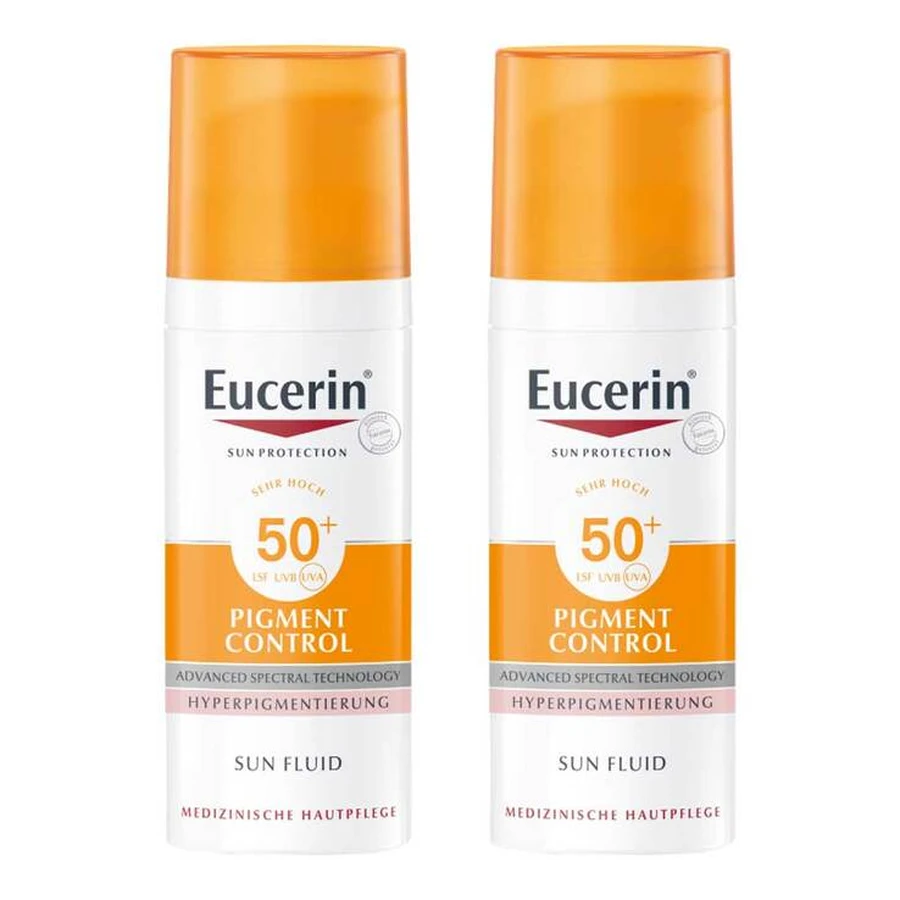 Eucerin Sun Fluid Pigment Control SPF 50+, 2 x 50 ml, crème