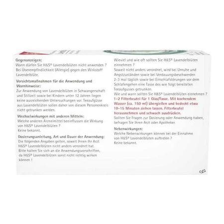 H&S Lavendelbloem-filterzakjes, 20 x 1,0 g filterzakjes