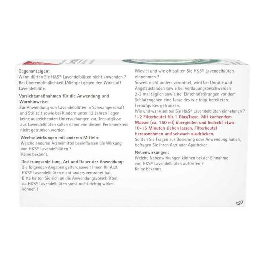 H&S Lavendelbloem-filterzakjes, 20 x 1,0 g filterzakjes