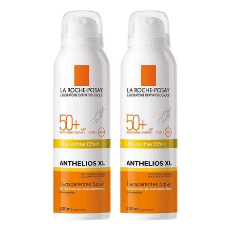 La Roche-Posay Anthelios XL SPF 50+ Spray transparente, 2 envases de 200 ml