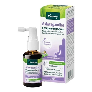 Spray relajante de ashwagandha de Kneipp, frasco con pulverizador de 30 ml