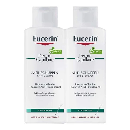 Eucerin Dermocapillaire Anti-Dandruff Gel Shampoo, 2 x 250 ml Shampoo