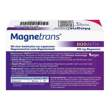 Magnetrans duo-aktiv 400 mg tablets, 100 tablets