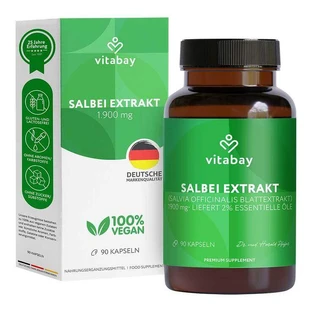 Salie-extract 1900 mg Salvia officinalis Vegetarische capsules, 90 capsules