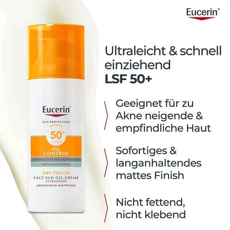 Eucerin Sun Gel-Cream Oil Control SPF 50+, 2x50 ml cream