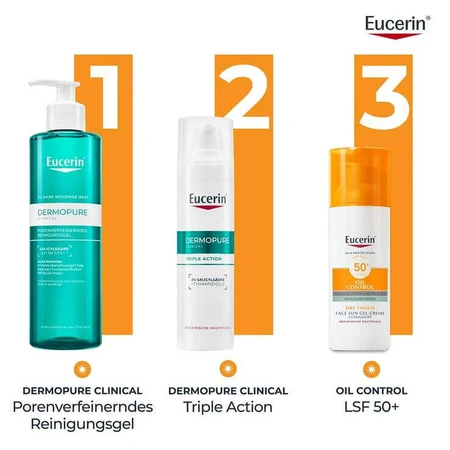 Eucerin Sun Gel-Cream Oil Control SPF 50+, 2x50 ml cream