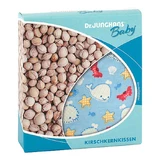 Kussen met kersenpitten 10x10 cm, baby, wit/roze geruit, 1 stuk (afhankelijk van beschikbaarheid)
