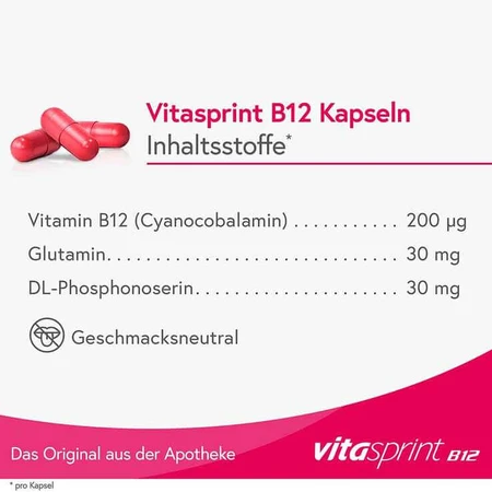 Cápsulas de vitasprint B12, 20 cápsulas duras