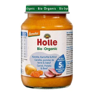 Holle: Wortelen, aardappelen en rundvlees, 190 g puree