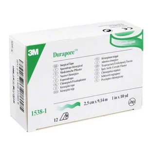 Durapore Silk Bandages, 2.5 cm x 9.1 m Rolls, 12 Bandages