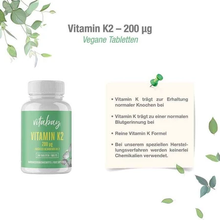 Vitamina K2 200 µg MK-7, comprimate vegane, 240 de comprimate