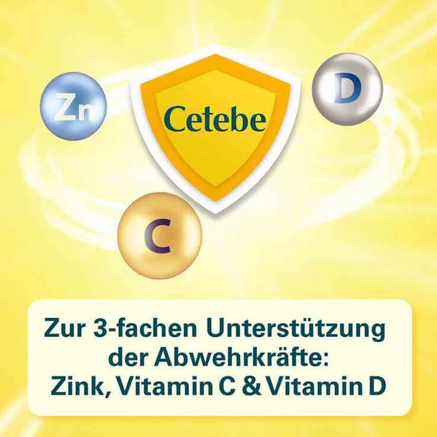 Cetebe Immune Support Plus : gélules à la vitamine C, à la vitamine D3 et au zinc, 2 boîtes de 120 gélules