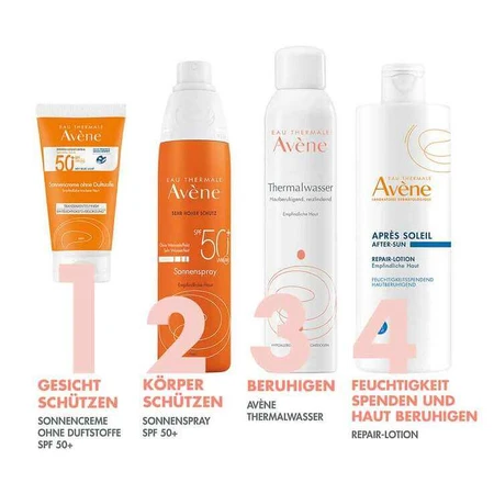Crème solaire Avène SPF 50+ sans parfum, lot de 2 x 50 ml