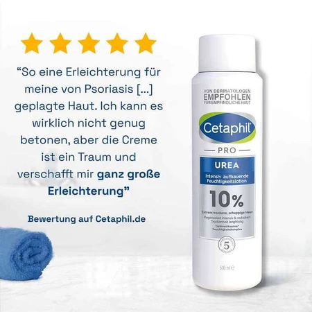 Cetaphil Pro Urea 10% intensief herstellende vochtinbrengende lotion, 2 flessen van 500 ml