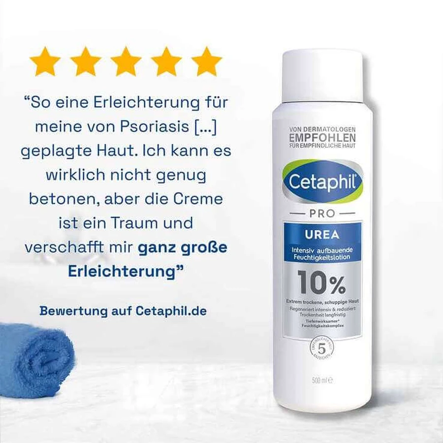 Cetaphil Pro Urea 10% intensief herstellende vochtinbrengende lotion, 2 flessen van 500 ml