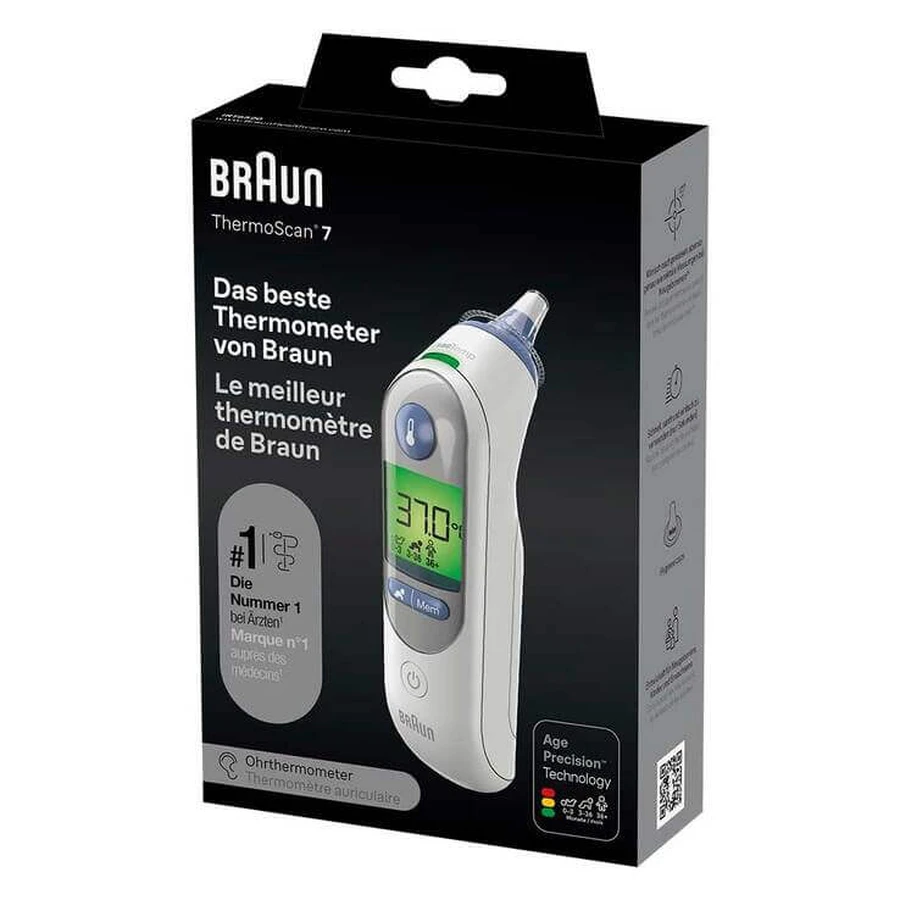 Termómetro de oído Braun Thermoscan 7 IRT 6520, 1 unidad, tal y como está