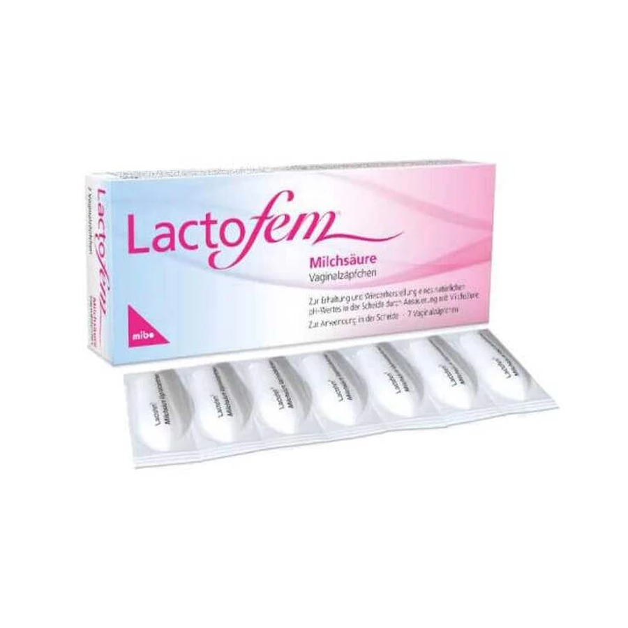 Lactofem melkzuur vaginale zetpillen, 14 zetpillen